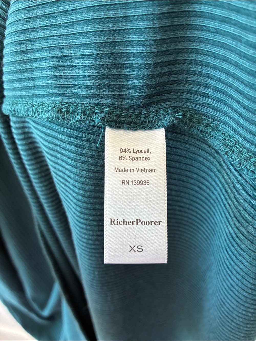 Richer Poorer Size XS Vintage Rib Casual Comfortable Midi Dress - Blue Spruce - Picture 5 of 6